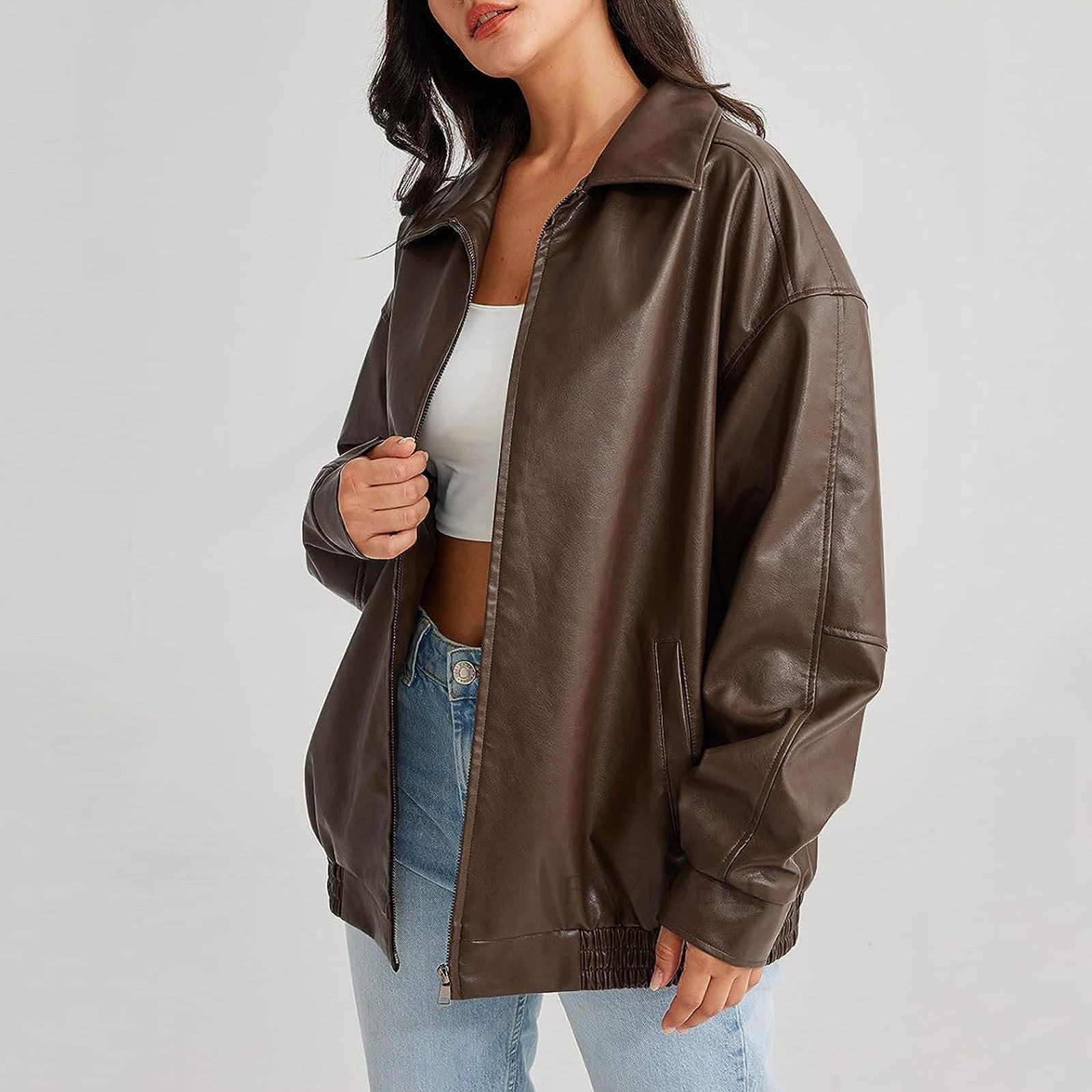 Jardin™ | Blouson En cuir Zippé Femme