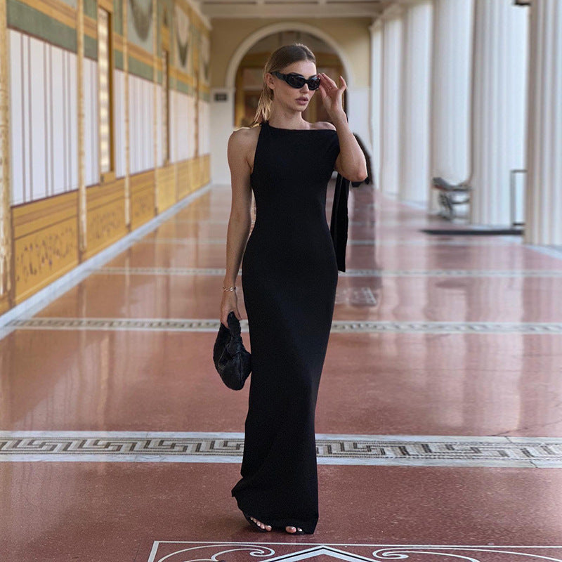 Jardin™ | Robe Longue Asymétrique à Épaule Nouée