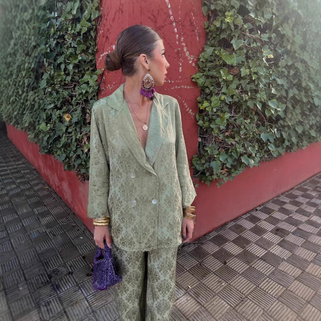 Jardin™ | Ensemble Pantalon Large avec Blazer Structuré