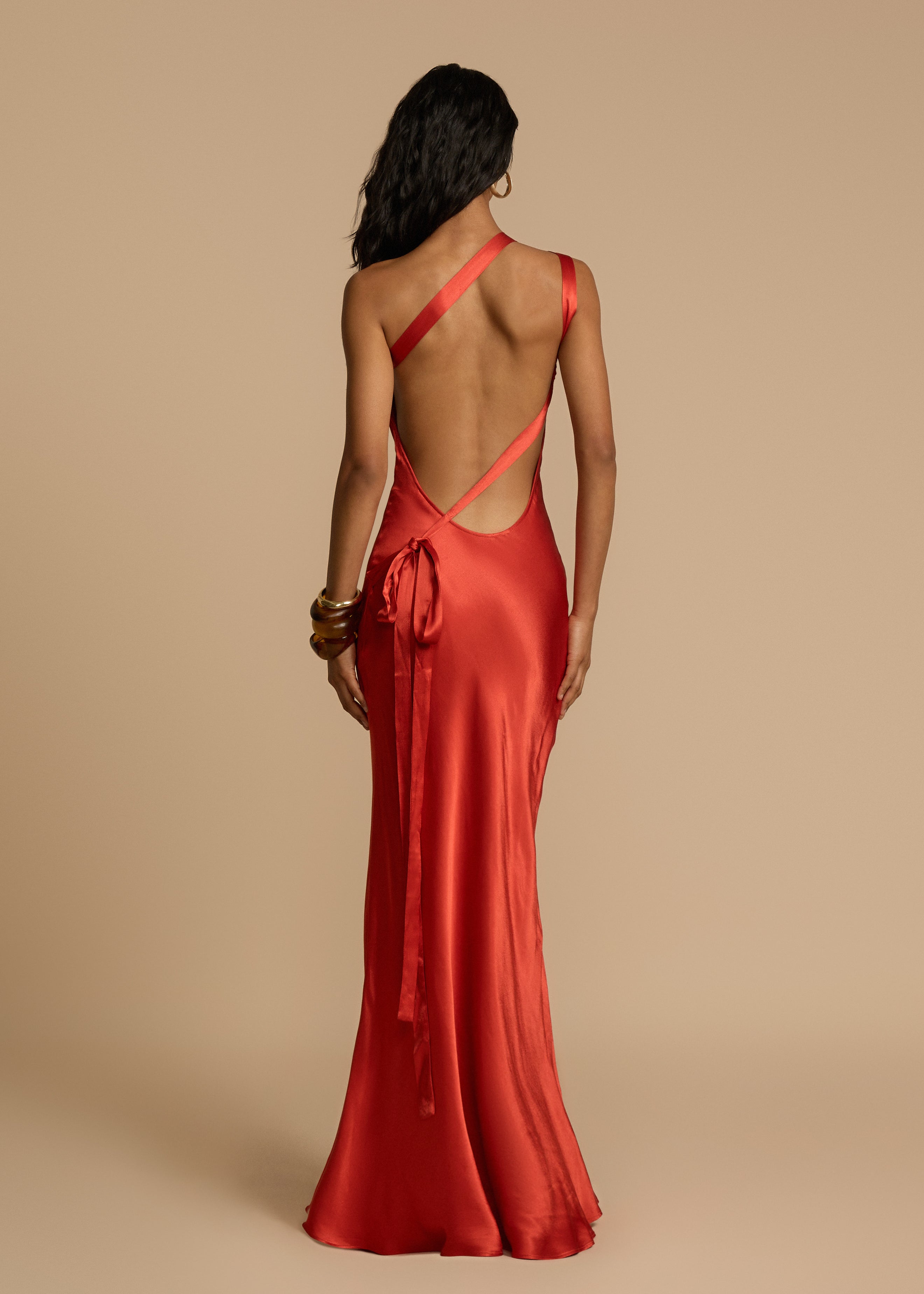 Jardin™ | Robe en Soie à Epaules Obliques