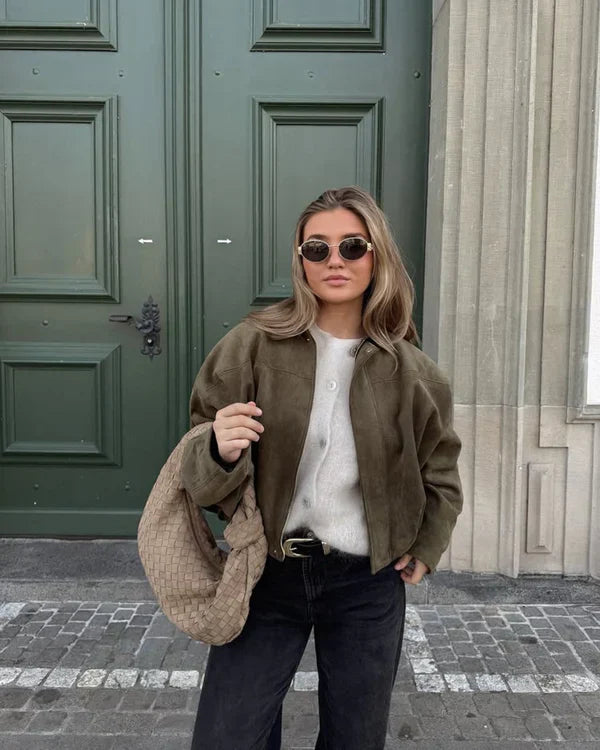 Jardin™ | Blouson Bomber en Suédine