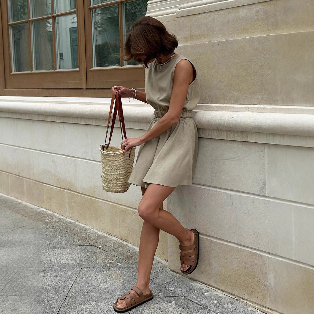 Jardin™ | Ensemble Décontracté Jupe Courte en Coton et Lin