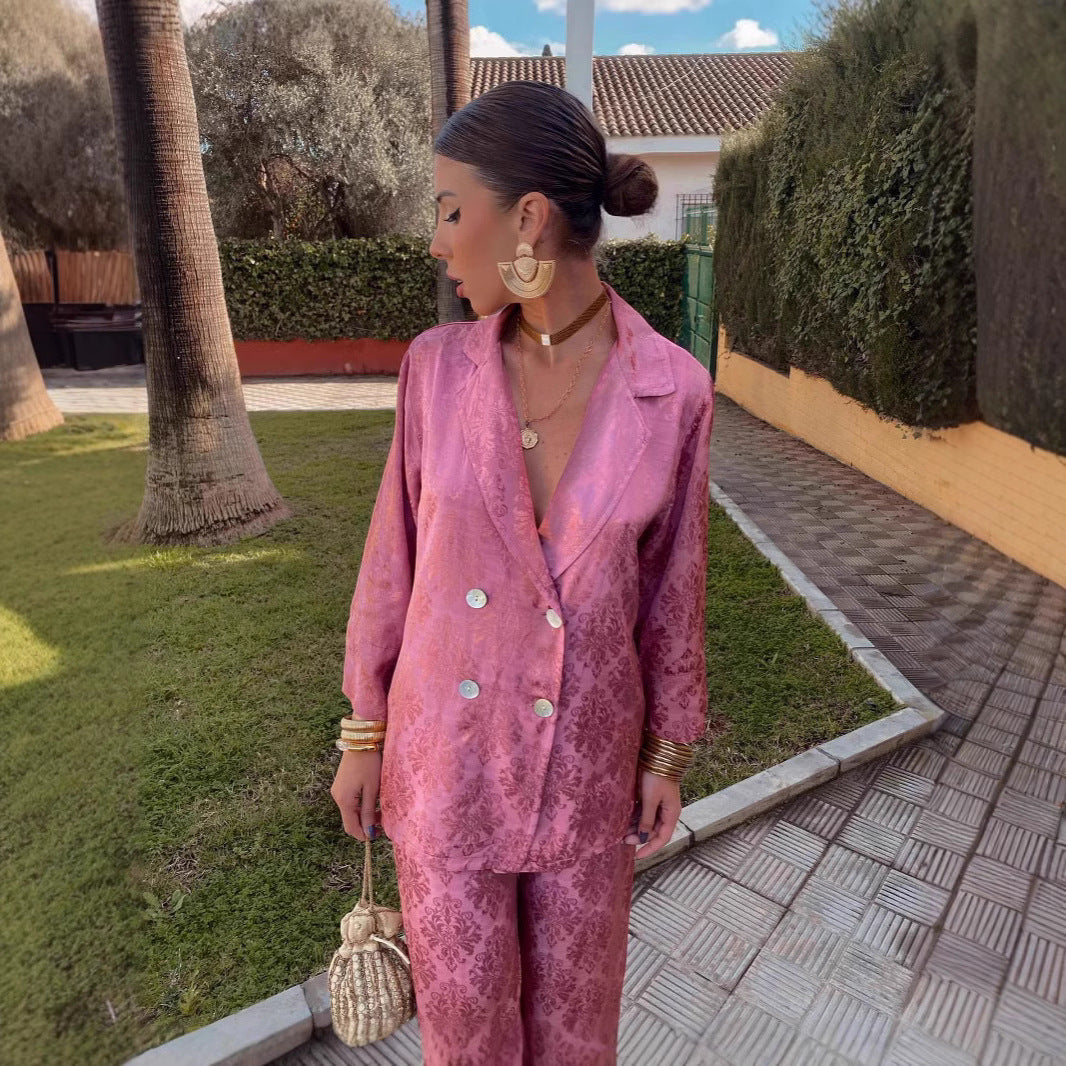 Jardin™ | Ensemble Pantalon Large avec Blazer Structuré