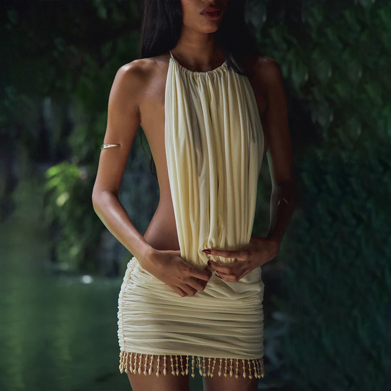 Jardin™ | Robe Dos Nu Courte Perlée