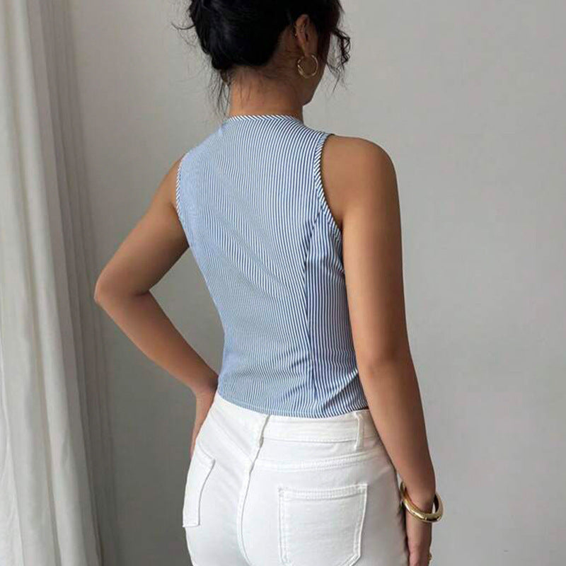 Jardin™ | Haut Cintré Rayé Sans Manches