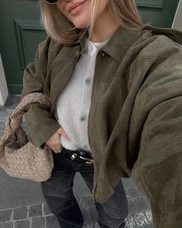 Jardin™ | Blouson Bomber en Suédine