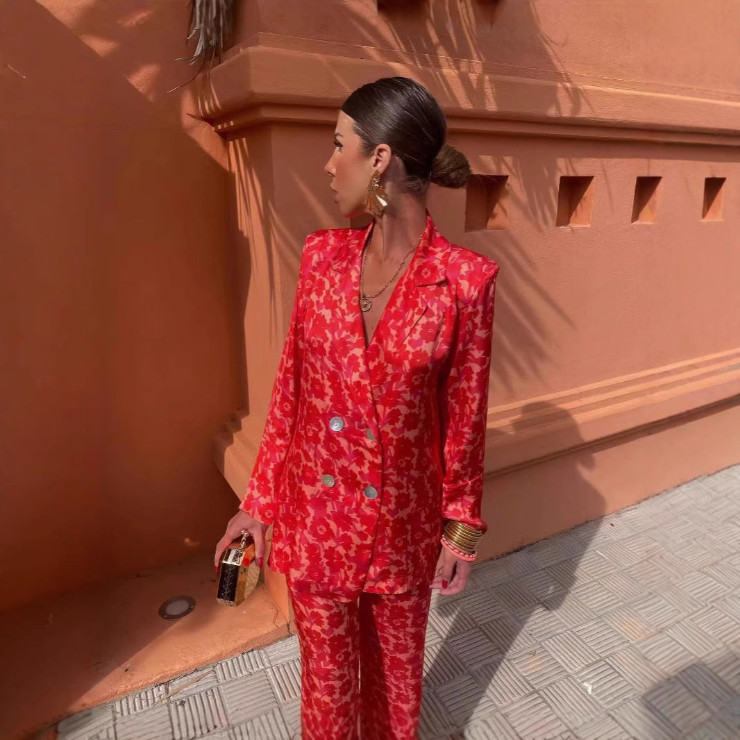 Jardin™ | Ensemble Pantalon Large avec Blazer Structuré