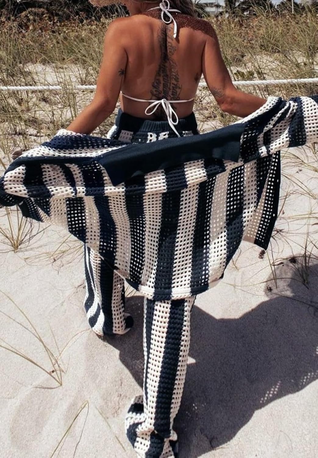 Jardin™ | Ensemble Tricoté à Rayures Larges