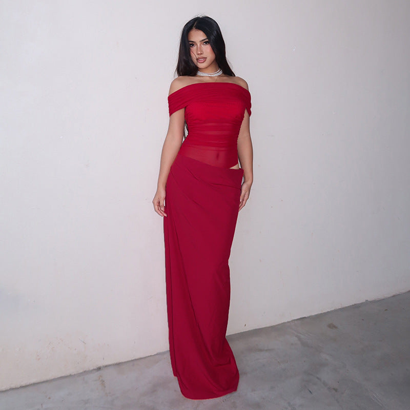 Jardin™ | Robe Longue en Dentelle Asymétrique