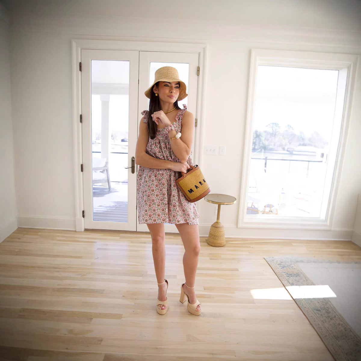 Jardin™ | Robe Courte Fleurie à Bretelles