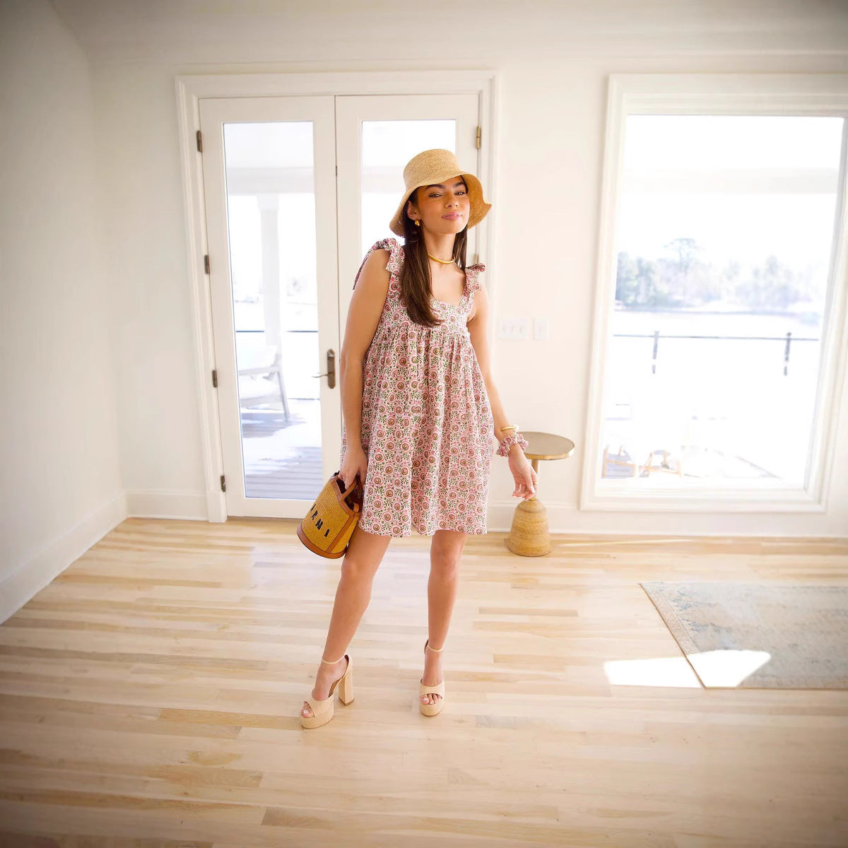 Jardin™ | Robe Courte Fleurie à Bretelles