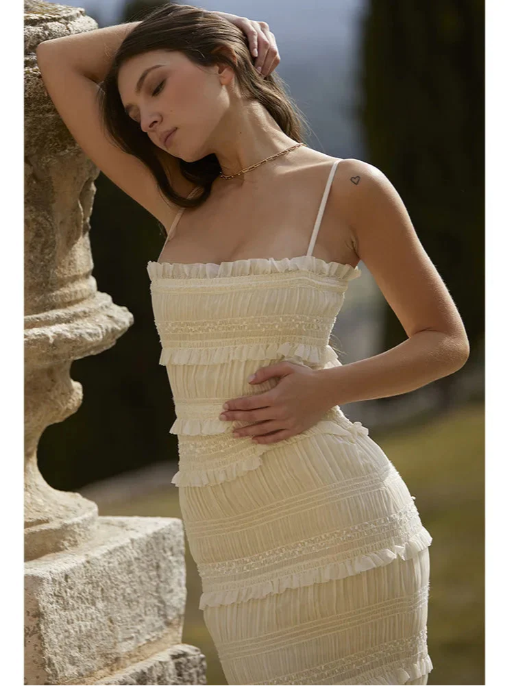 Jardin™ | Robe Longue Texturée Volants Élégants