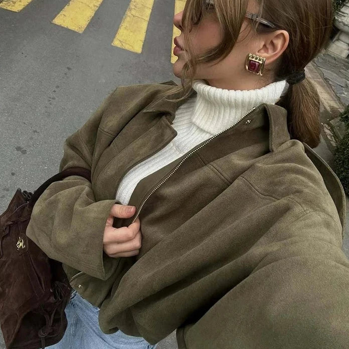 Jardin™ | Blouson aviateur en daim