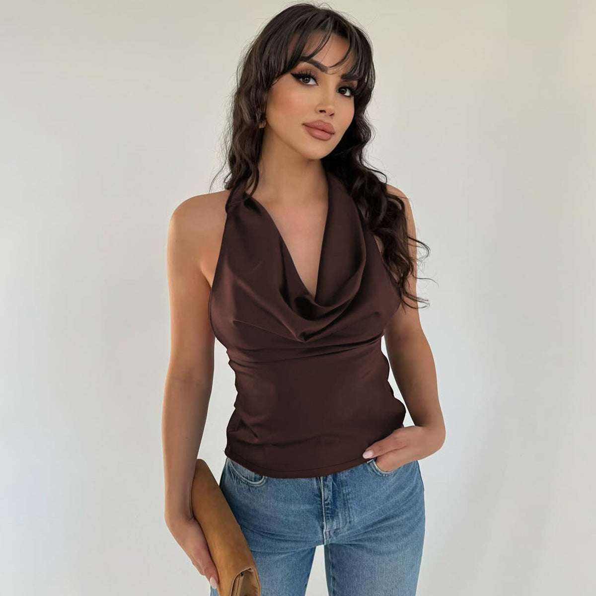 Jardin™ | Top Dos Nu à Encolure Drapée