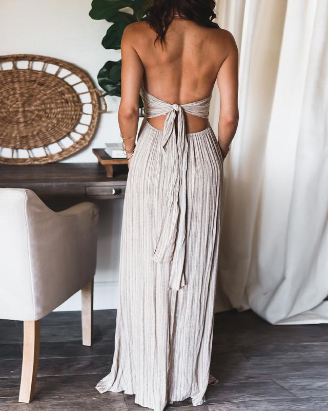 Jardin™ | Robe Longue Dos nu Plissée