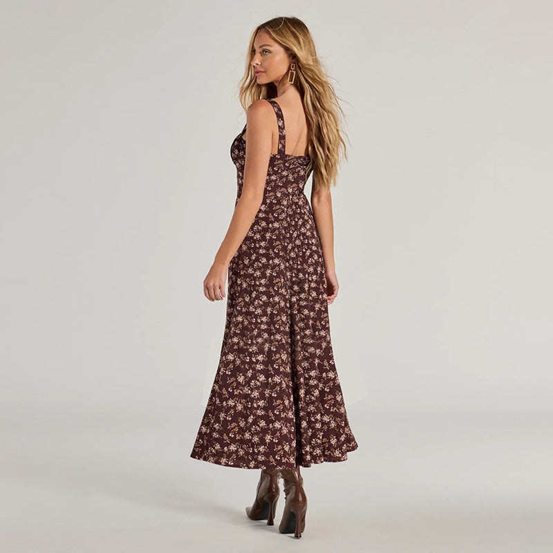 Jardin™ | Robe Longue Fleurie à Bretelles