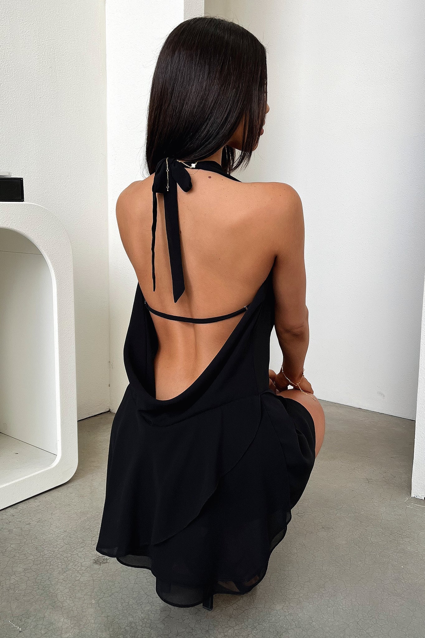 Jardin™ | Robe Mini Plissée Dos Nu