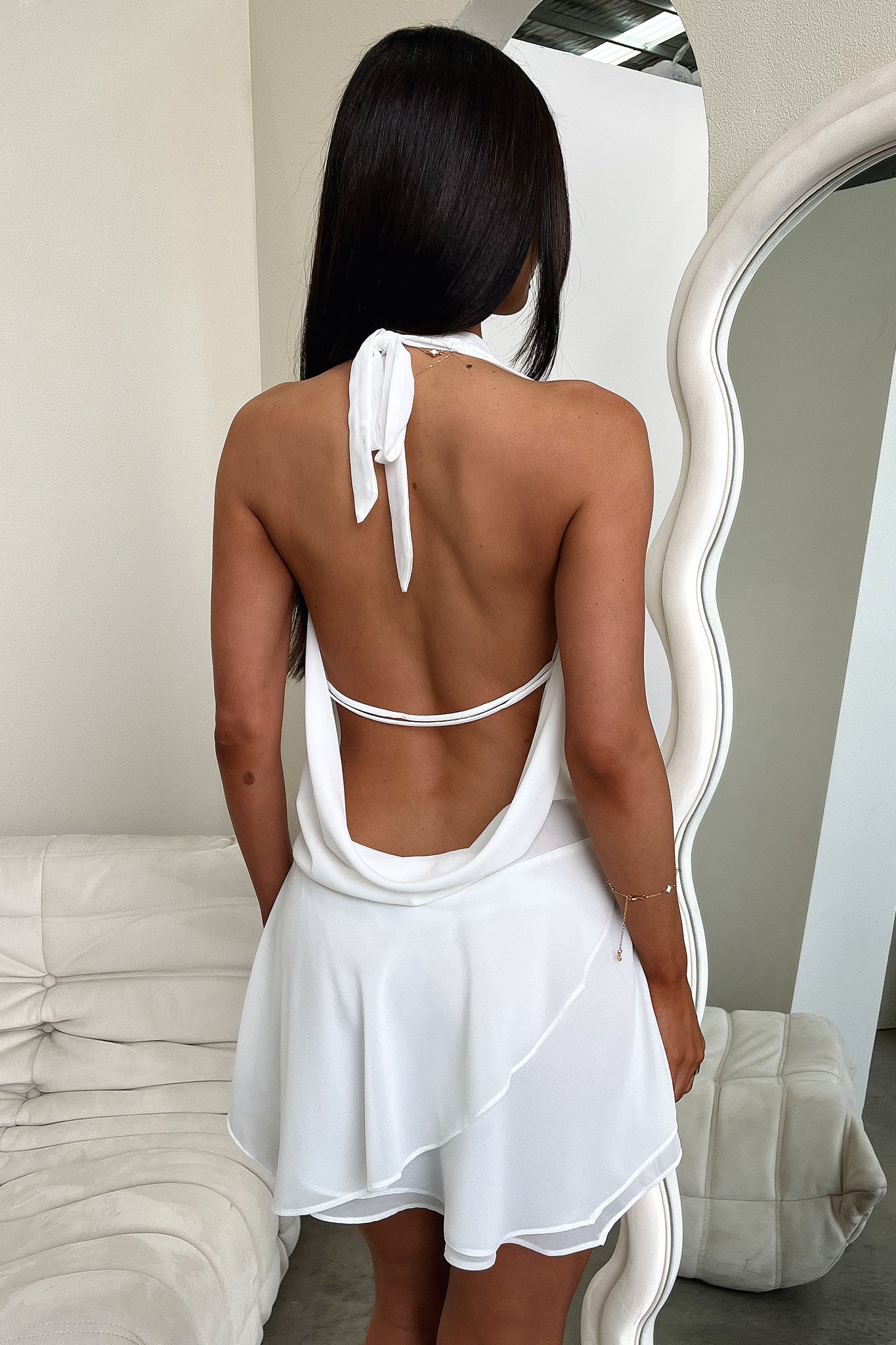 Jardin™ | Robe Mini Plissée Dos Nu