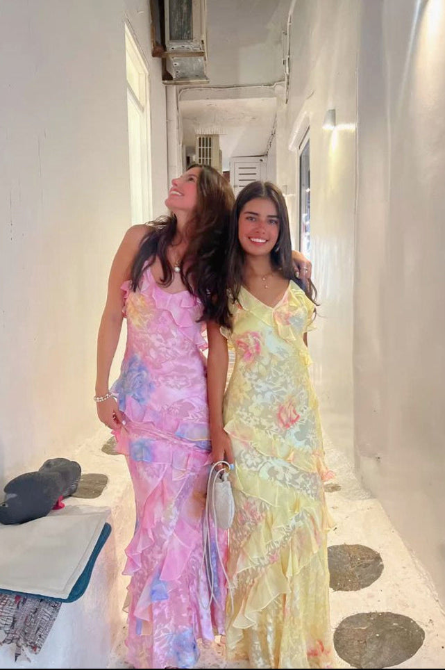 Jardin™ | Robe Longue à Volants et Col en V