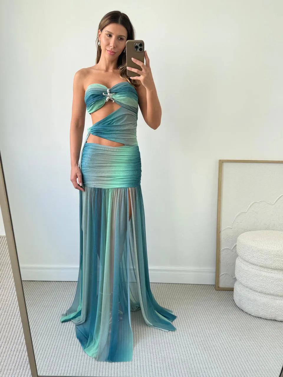 Jardin™ | Robe Longue Drapée Fendue