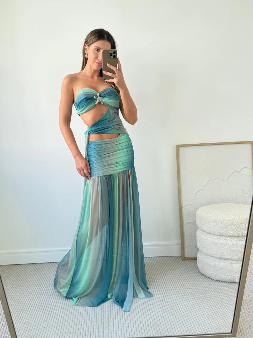 Jardin™ | Robe Longue Drapée Fendue