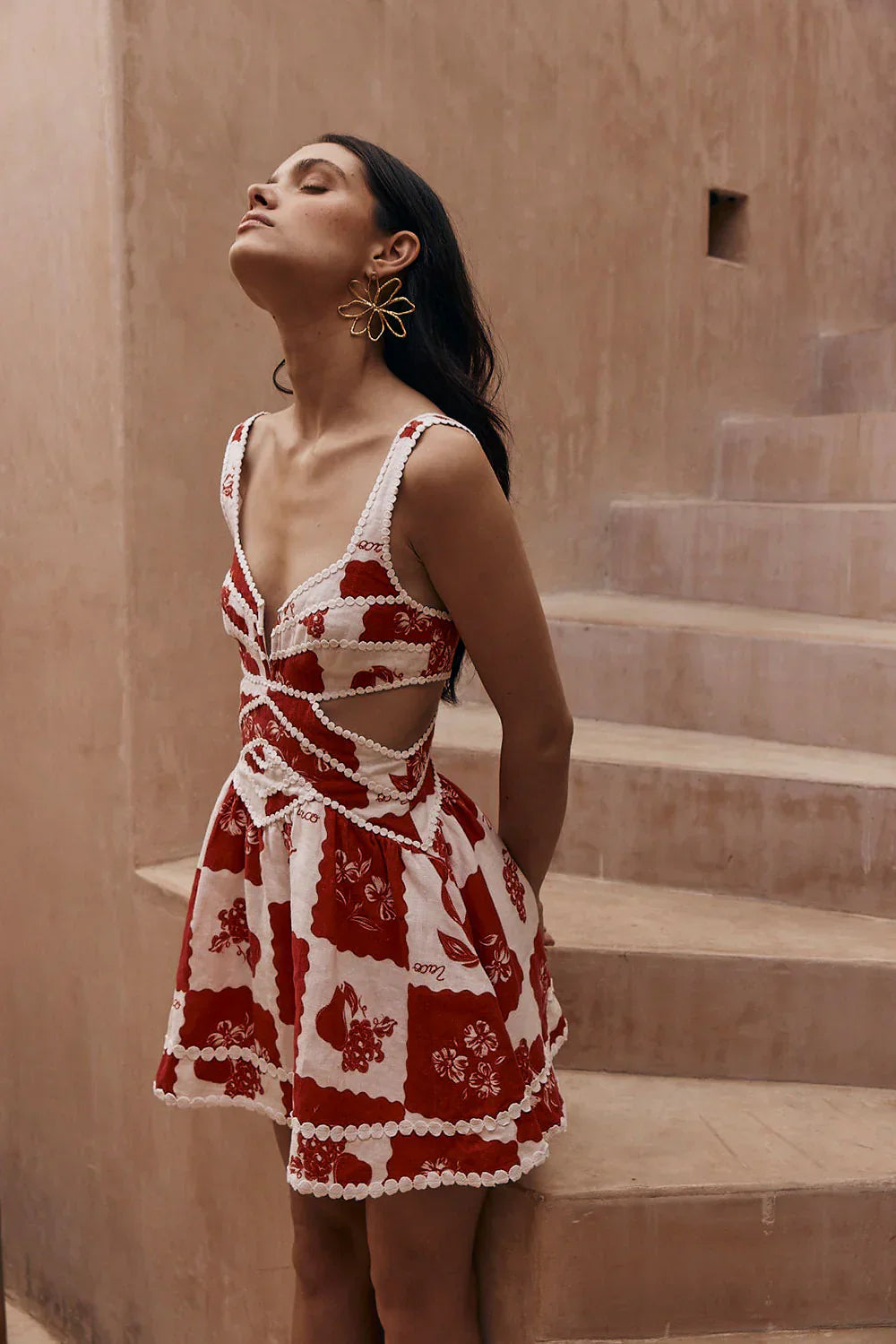 Jardin™ | Robe Courte Fleurie à Découpes et Bretelles