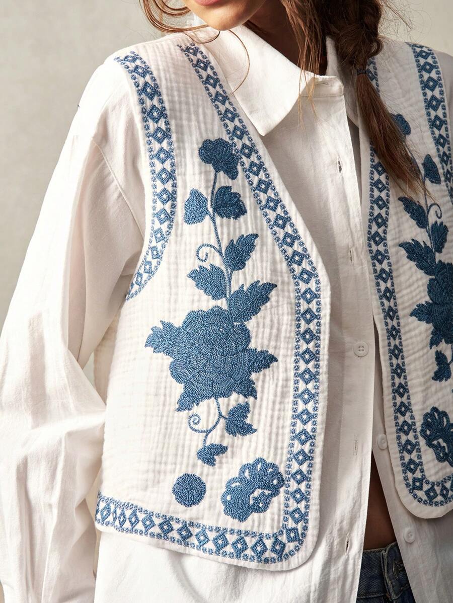 Jardin™ | Gilet Brodé Bohème