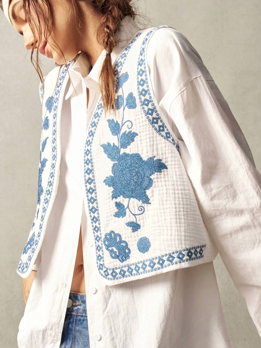 Jardin™ | Gilet Brodé Bohème
