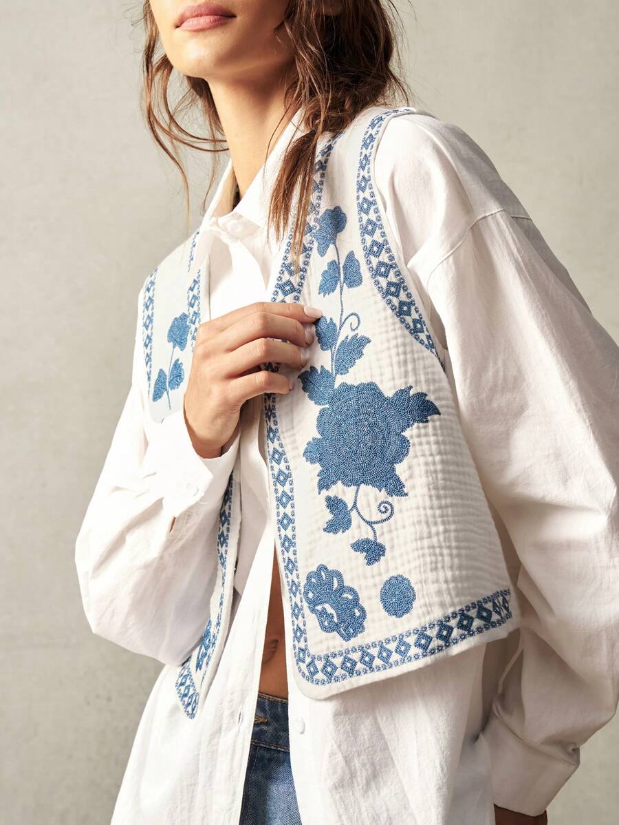 Jardin™ | Gilet Brodé Bohème