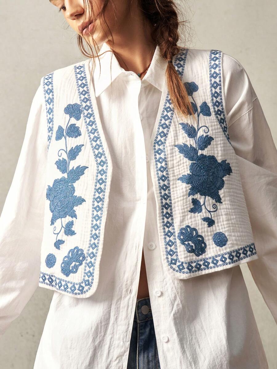 Jardin™ | Gilet Brodé Bohème