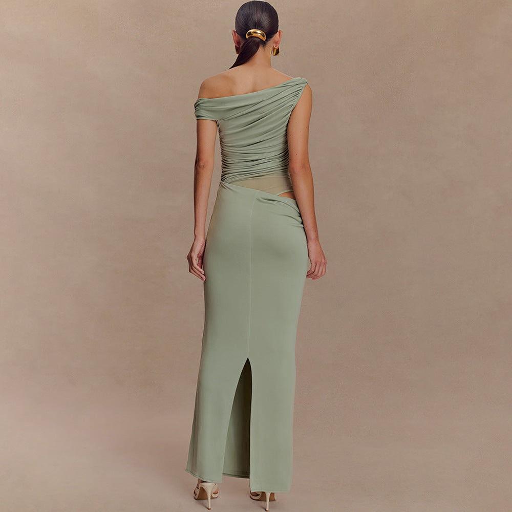 Jardin™ | Robe Longue Drapée Asymétrique