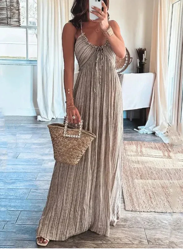 Jardin™ | Robe Longue Dos nu Plissée