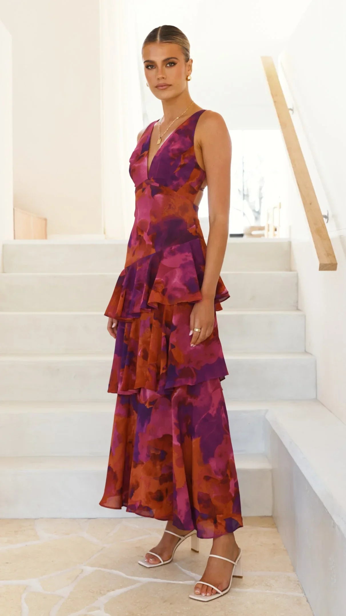 Jardin™ | Robe Maxi à Volants et Dos Nu