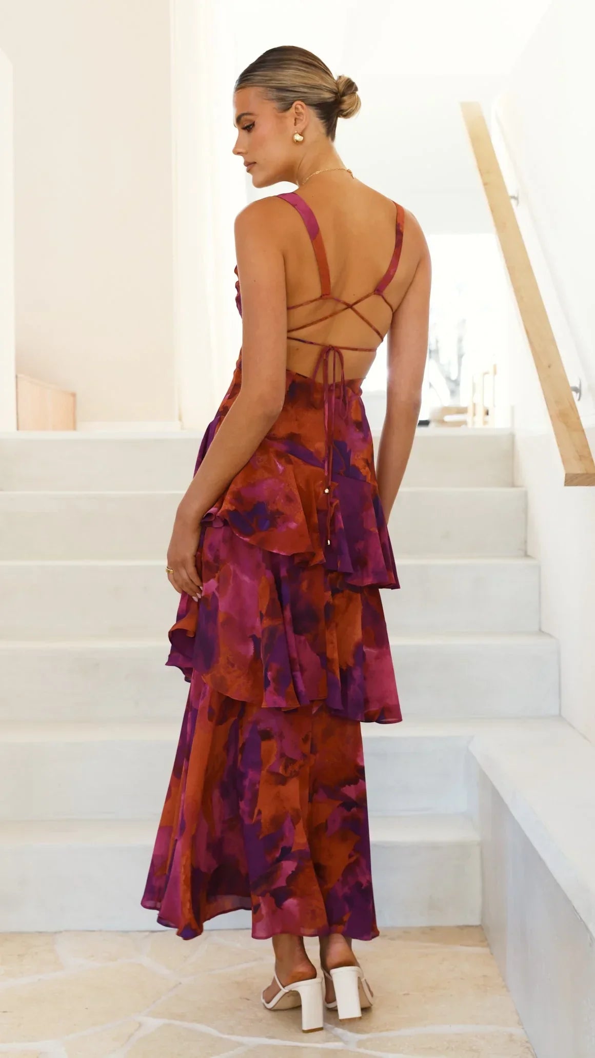 Jardin™ | Robe Maxi à Volants et Dos Nu