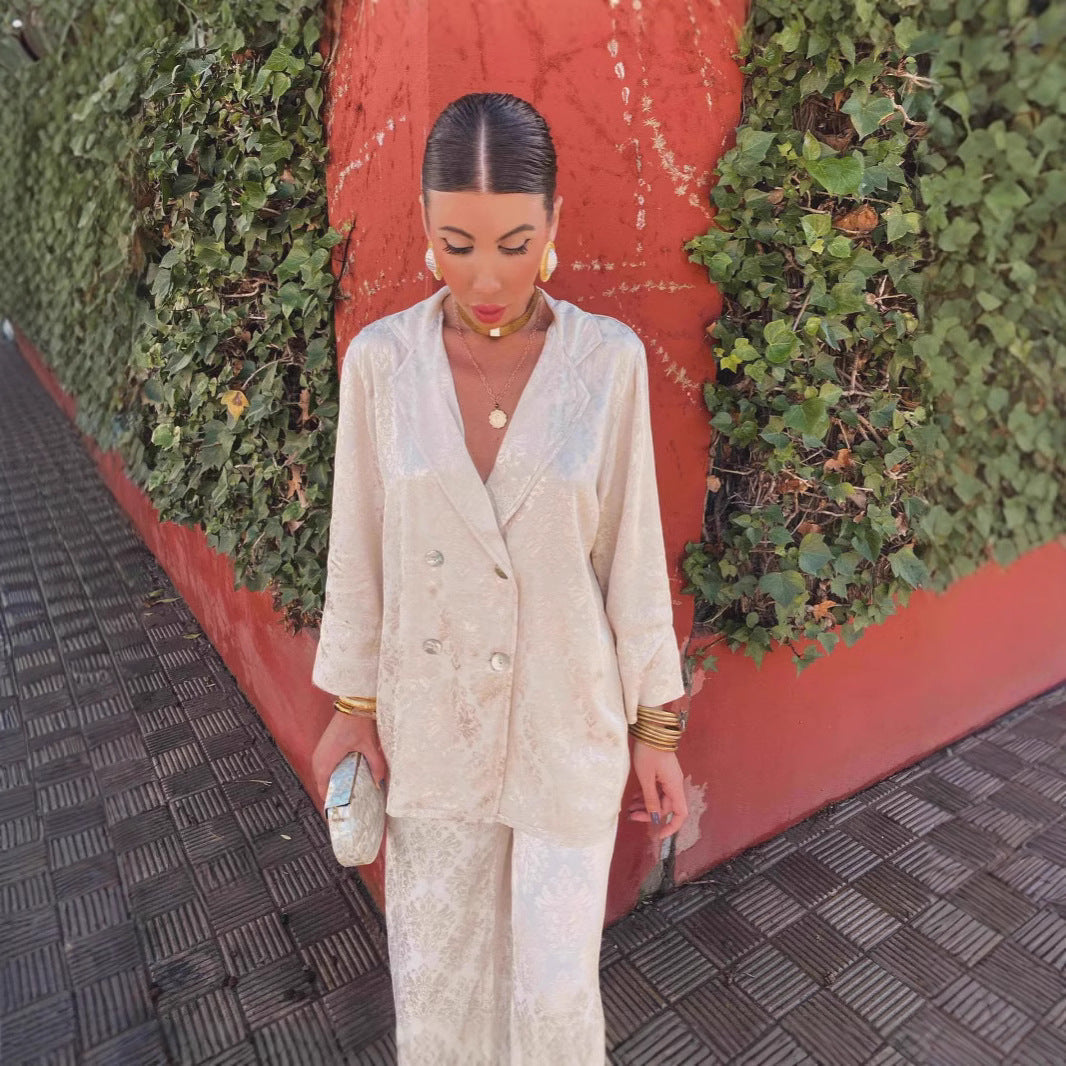 Jardin™ | Ensemble Pantalon Large avec Blazer Structuré