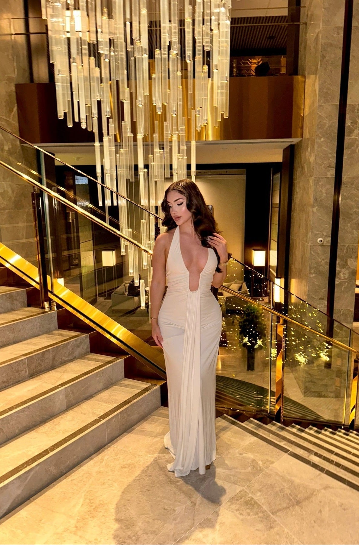 Jardin™ | Robe Longue Col v Plongeant