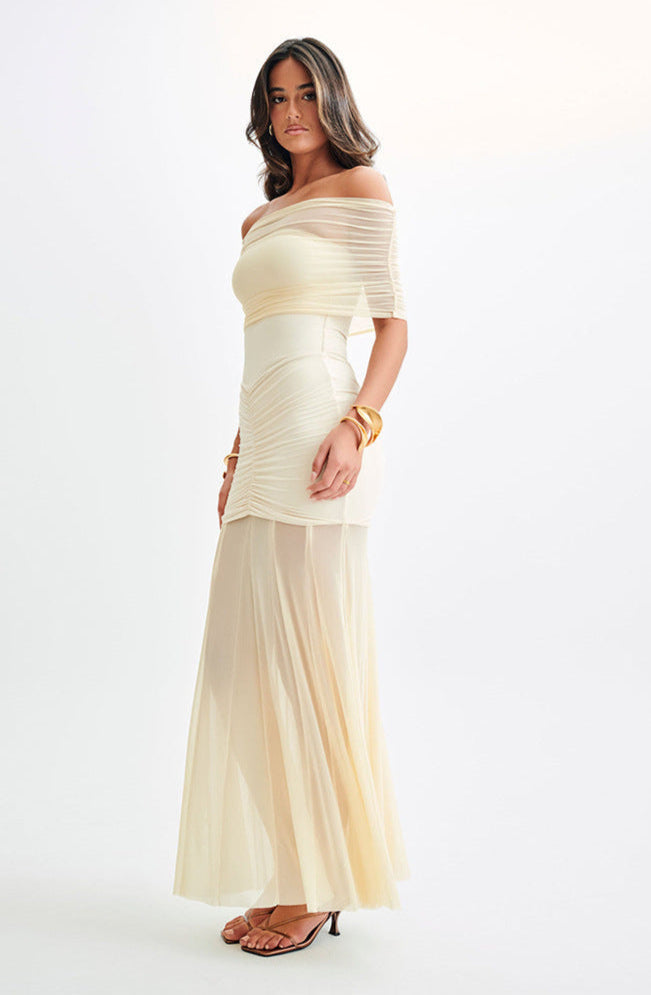 Jardin™ | Robe Longue Épaules Dénudées en Tulle