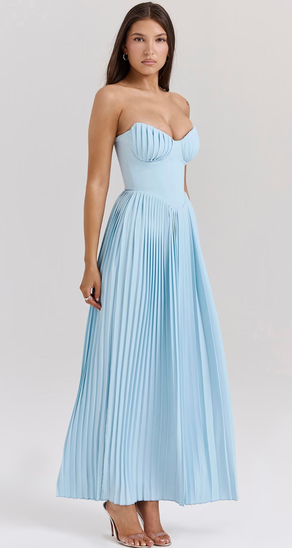 Jardin™ | Robe Longue Plissée Bustier