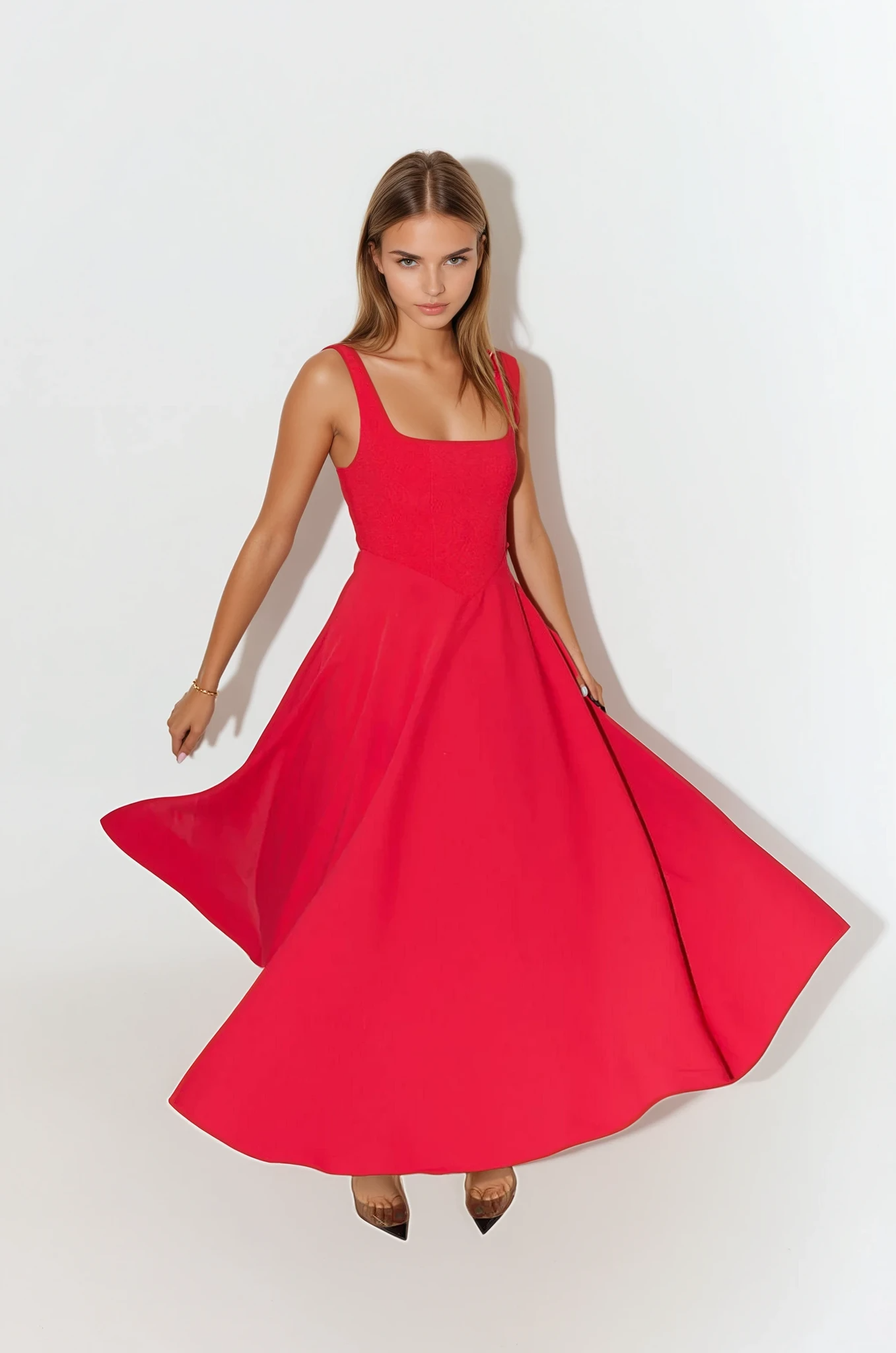 Jardin™ | Robe Mi-Longue Bretelles Ajustées