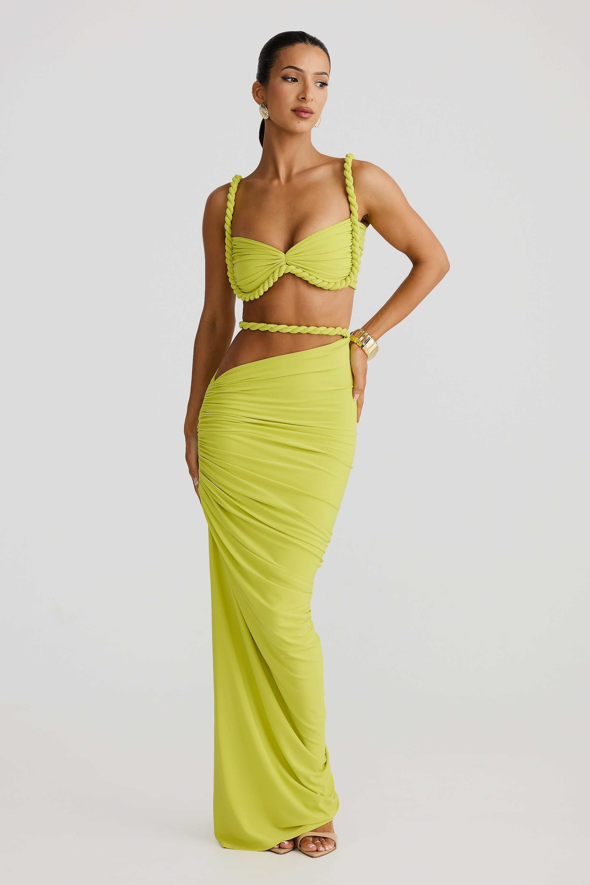 Jardin™ | Jupe maxi froncée à découpes