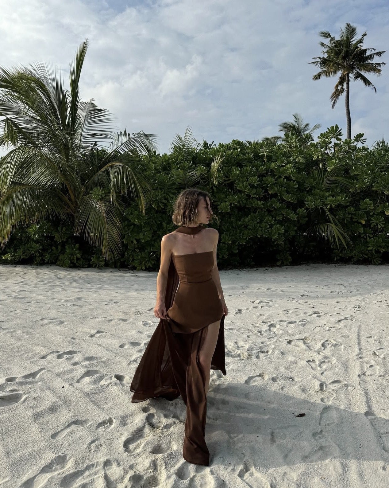 Jardin™ | Robe Fendue Bustier Longue