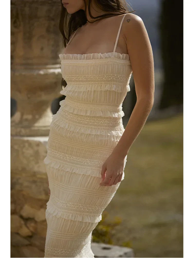 Jardin™ | Robe Longue Texturée Volants Élégants