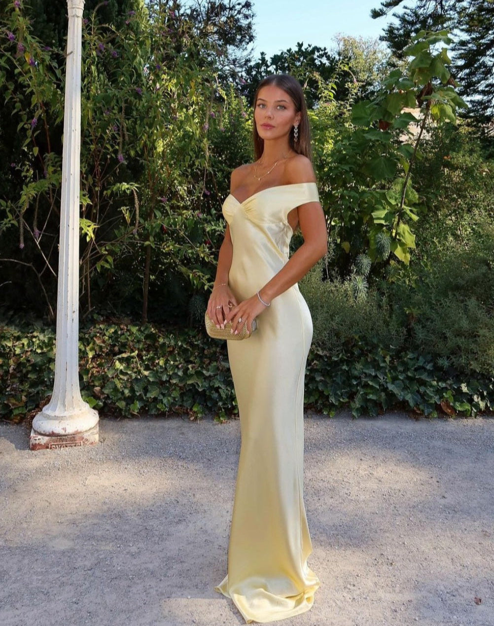 Jardin™ | Robe Longue Dos Nu En Satin