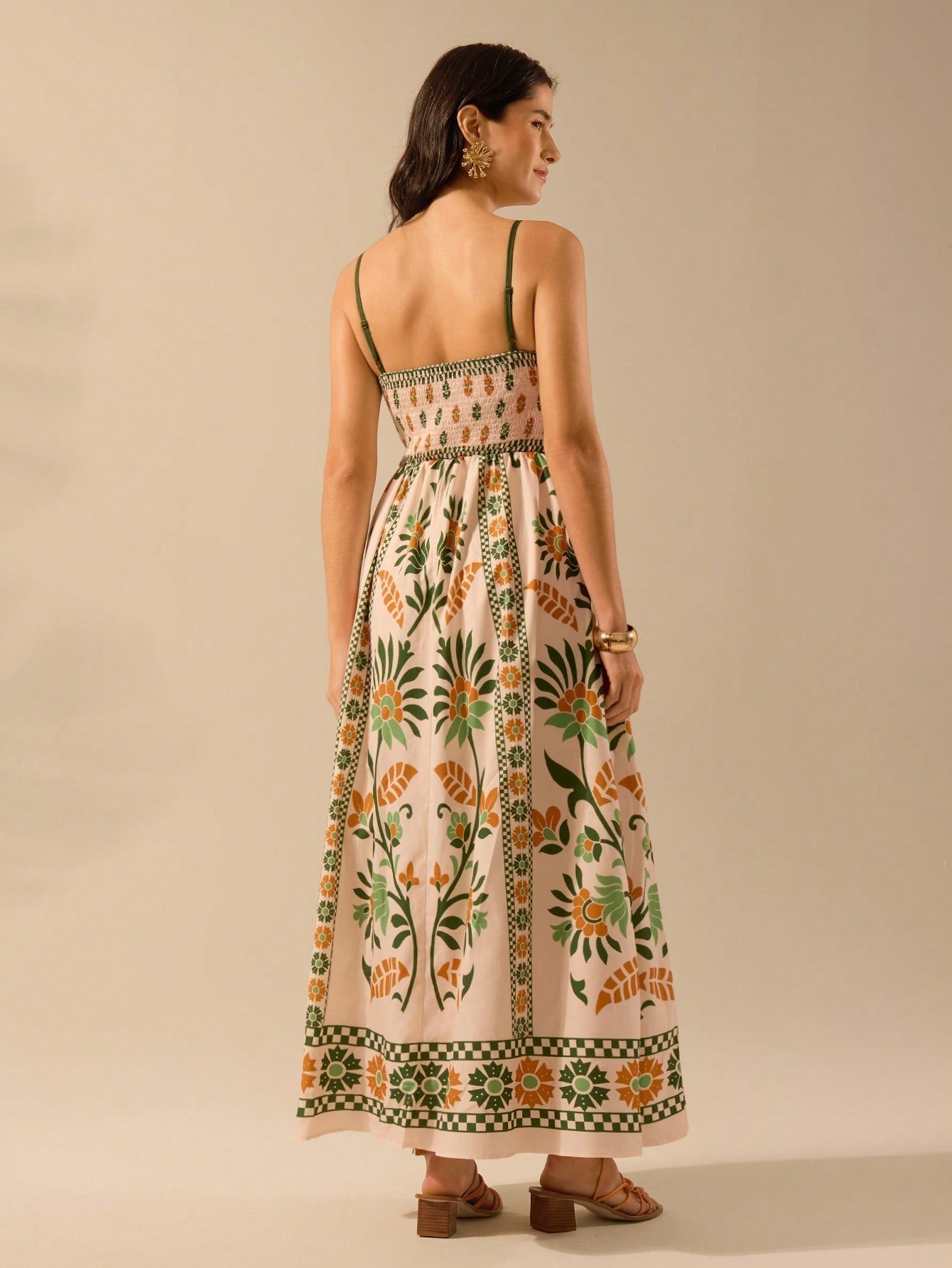 Jardin™ | Robe Longue Imprimée Bretelles Fines