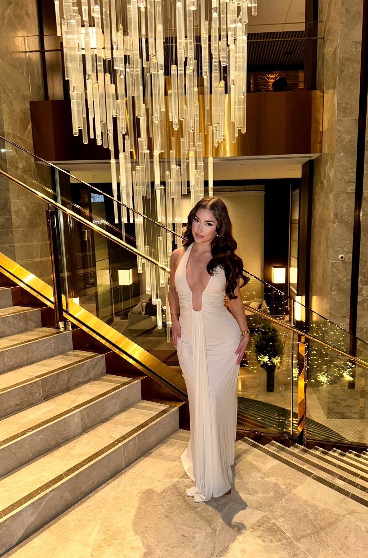 Jardin™ | Robe Longue Col v Plongeant