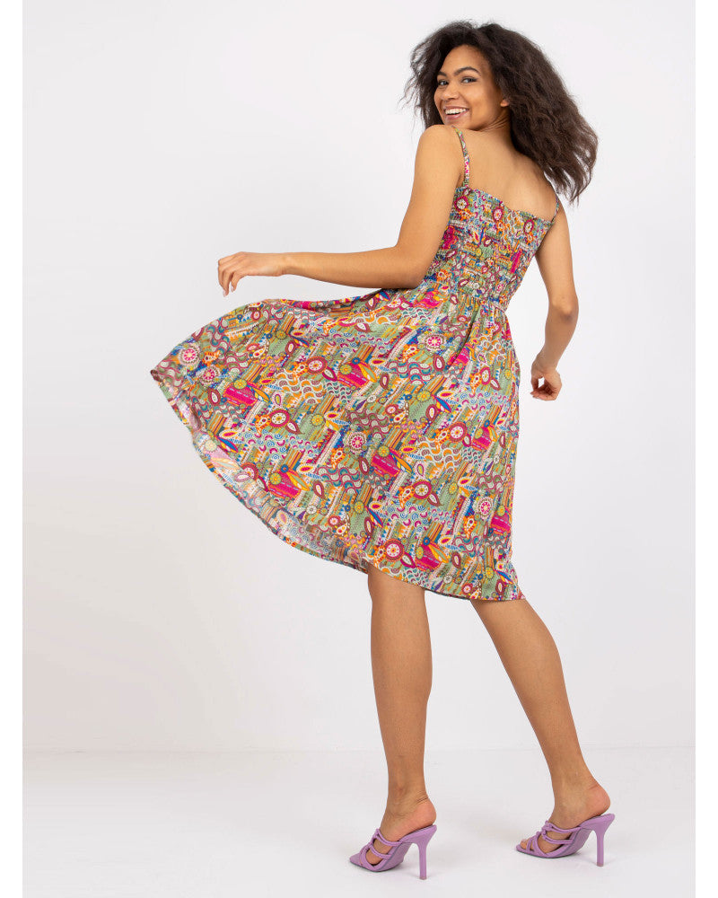 Jardin™ | Robe Mi-Longue Bretelles Élastiques